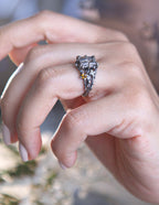 Gothic ring with multi-stones