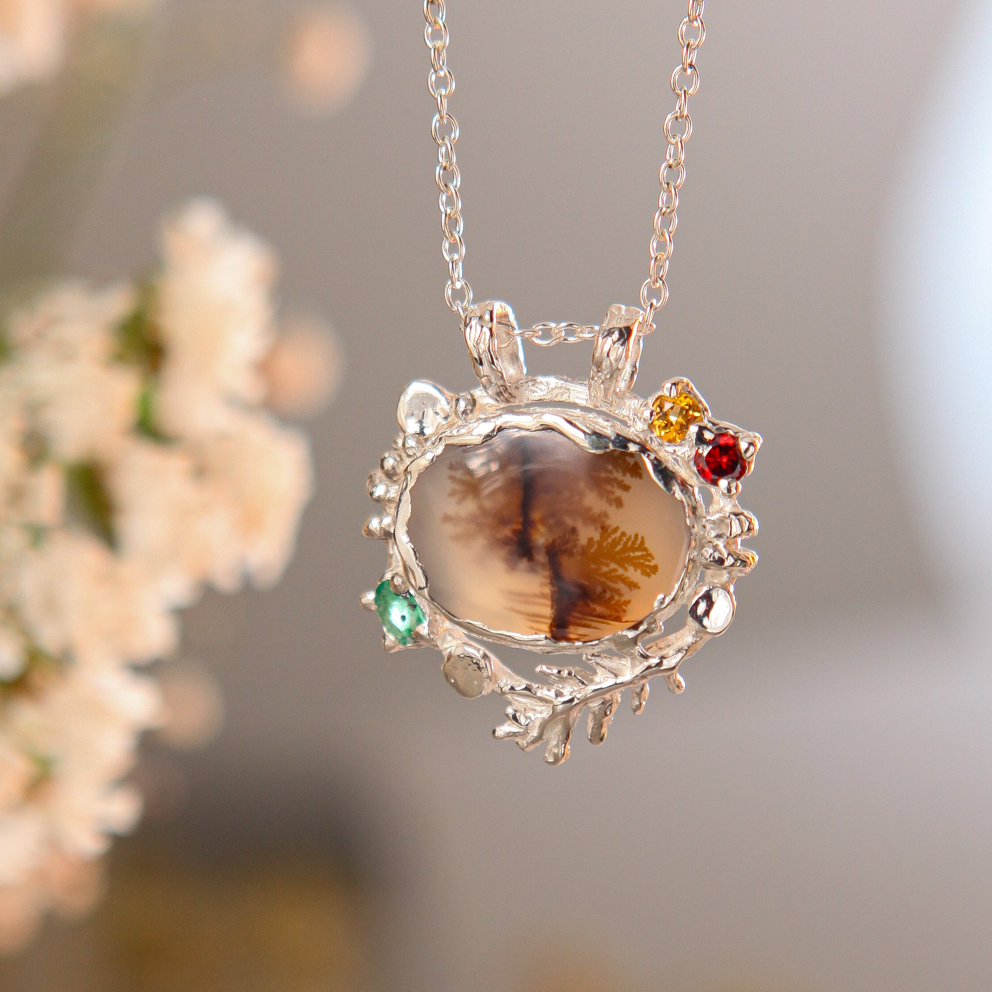 Delicate Botanical Story Pendant
