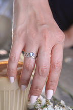 Lacey with blue zircon